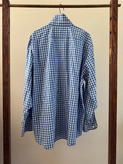 Reclaimed Gingham Button Down Shirt in Blue