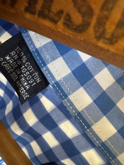 Reclaimed Gingham Button Down Shirt in Blue