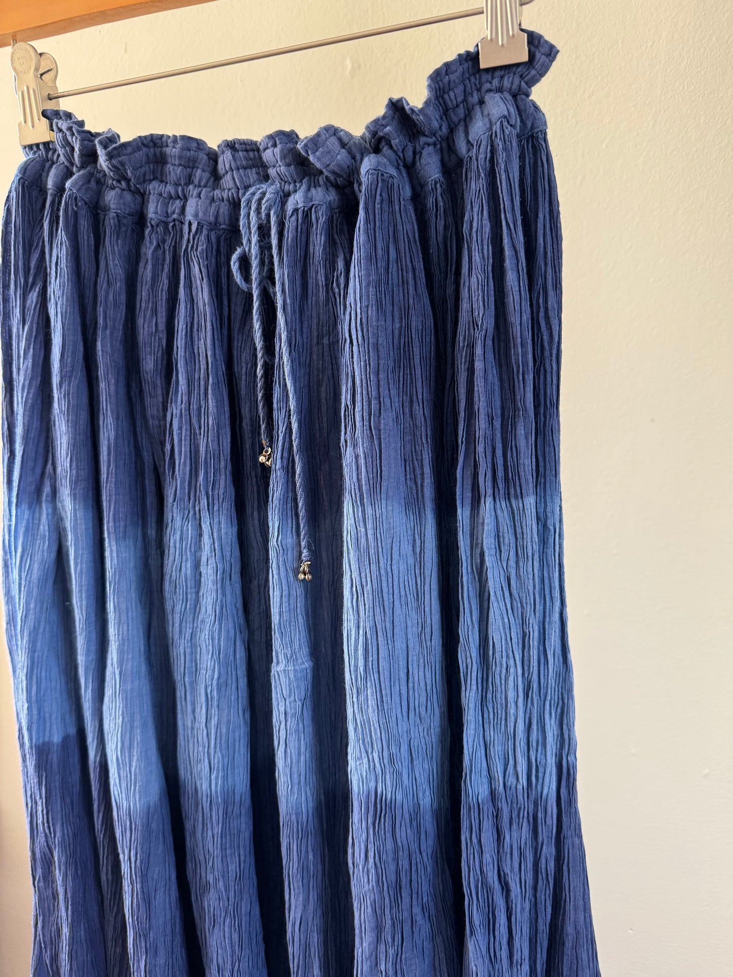 Reclaimed Dip Dyed Broom Skirt in Blue