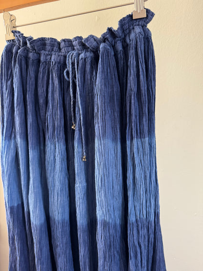 Reclaimed Dip Dyed Broom Skirt in Blue