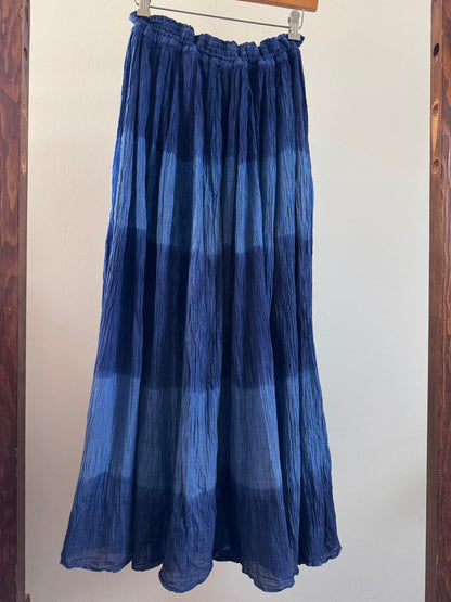 Reclaimed Dip Dyed Broom Skirt in Blue