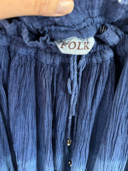 Reclaimed Dip Dyed Broom Skirt in Blue