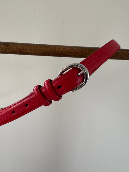 Reclaimed Ralph Lauren Leather Belt in Red