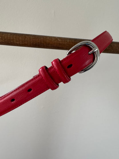 Reclaimed Ralph Lauren Leather Belt in Red