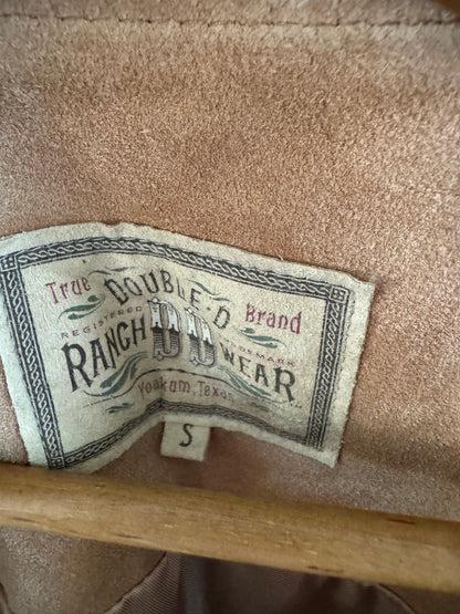 Vintage Double D Ranch Wear Leather Studded Vest in Tan