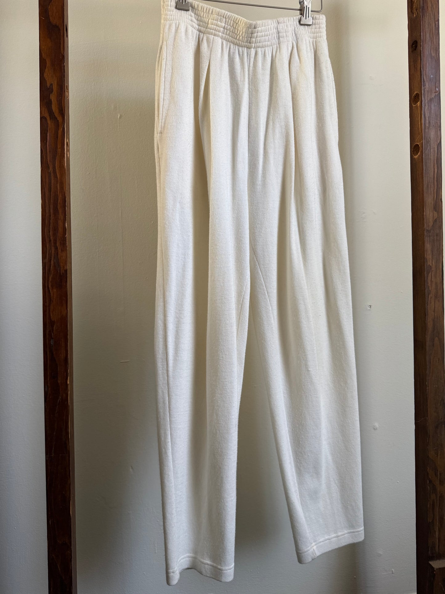 Vintage LizSport Cotton Knit Pants in Ivory
