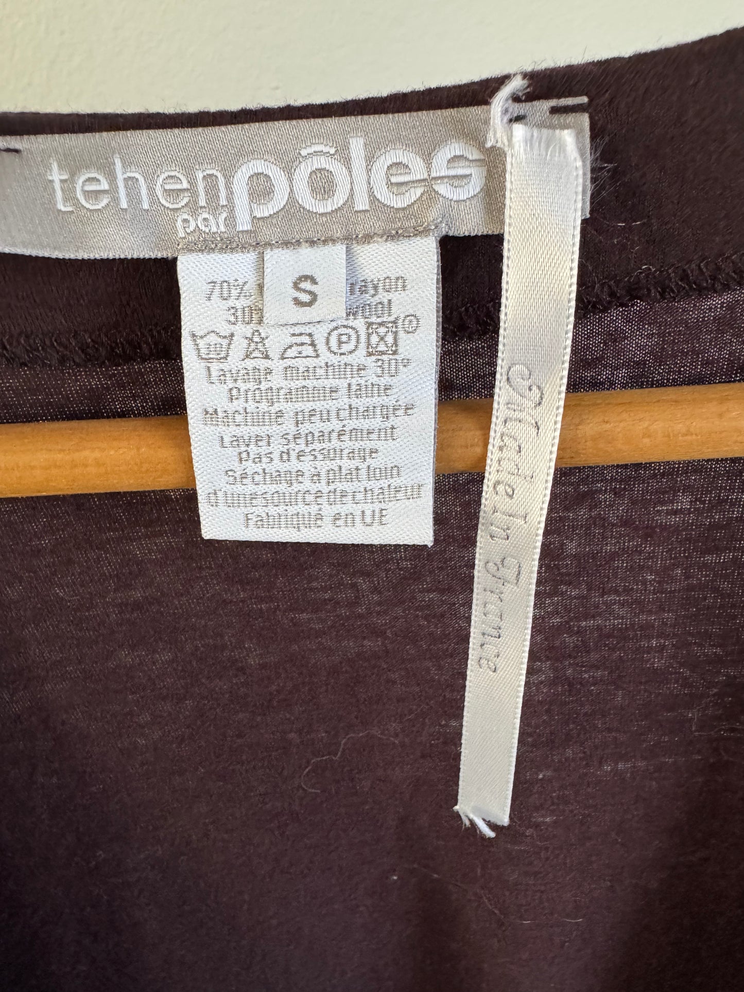 Reclaimed Tehen/Poles Rayon/Wool Long Sleeve Wrap Dress