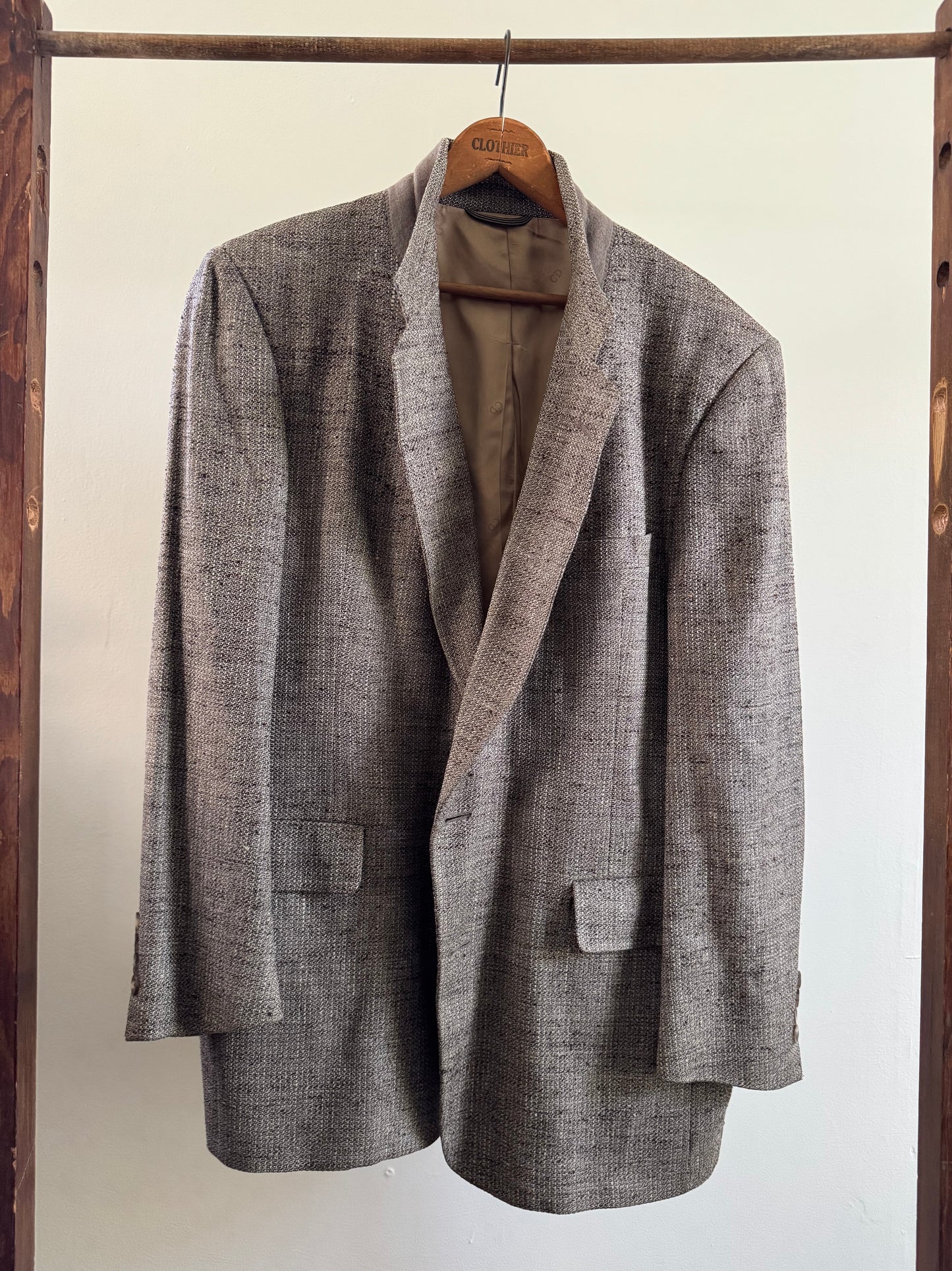 Vintage Christian Dior Silk Sport Coat in Walnut Tweed