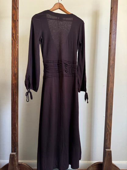 Reclaimed Tehen/Poles Rayon/Wool Long Sleeve Wrap Dress