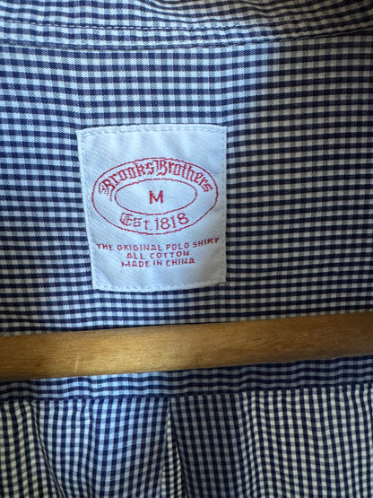 Reclaimed Brooks Brothers Cotton Button Down Shirt in Navy Micro Check