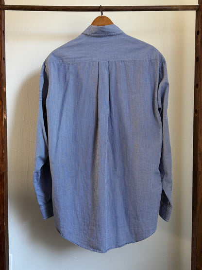 Reclaimed Brooks Brothers Cotton Button Down Shirt in Navy Micro Check