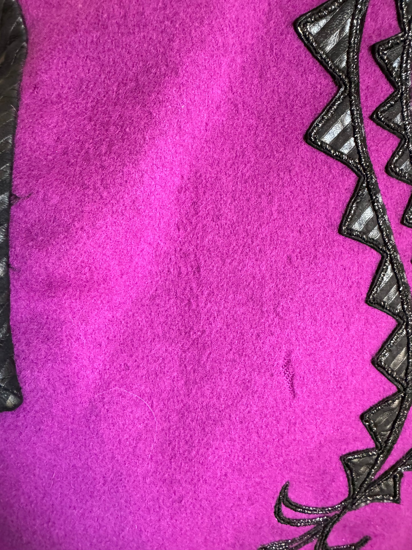 Vintage Bob Mackie Wool/Leather Jacket in Black/Purple