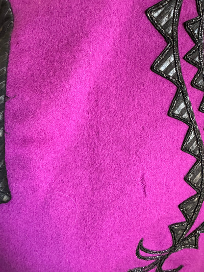 Vintage Bob Mackie Wool/Leather Jacket in Black/Purple