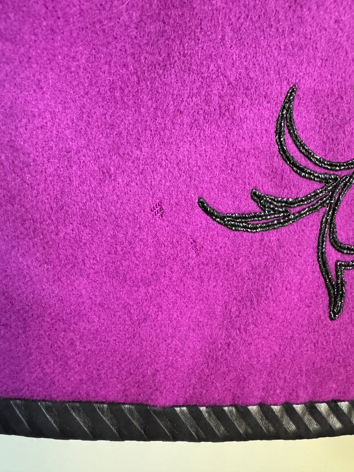 Vintage Bob Mackie Wool/Leather Jacket in Black/Purple