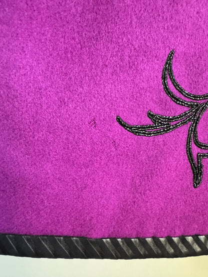 Vintage Bob Mackie Wool/Leather Jacket in Black/Purple