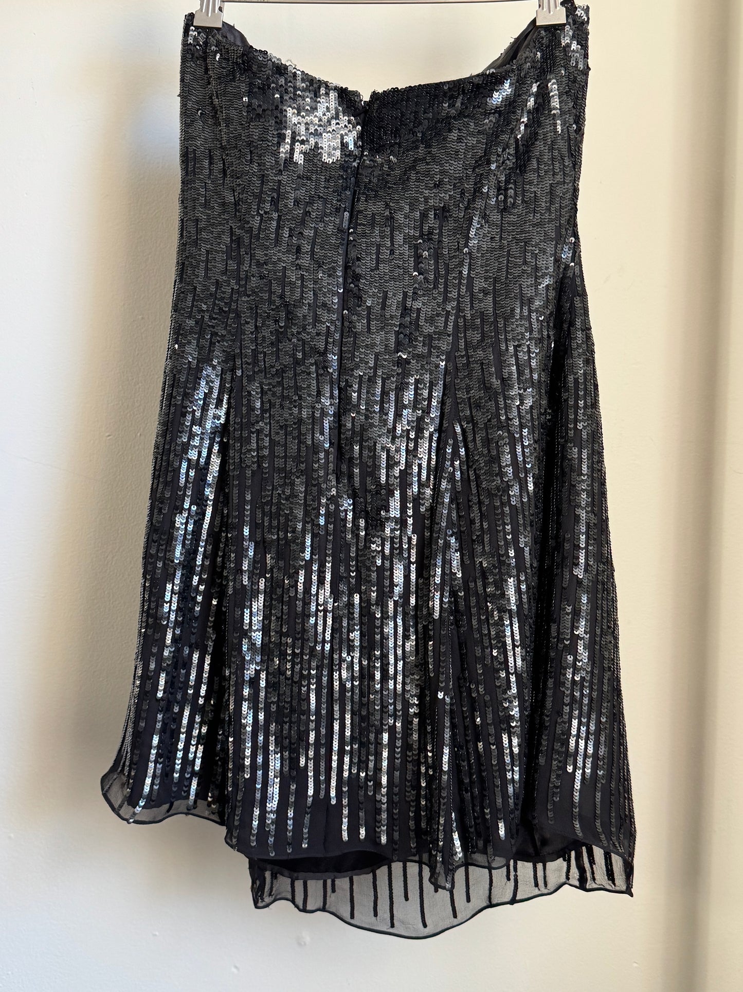 Reclaimed Scala Strapless Sequin Dress in Black