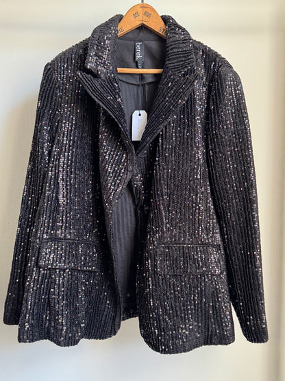 Reclaimed Berek Sequin Jacket in Black