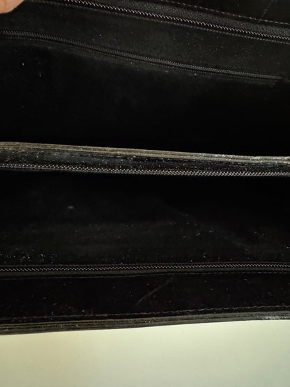 Vintage Eel Skin Structured Bag in Black