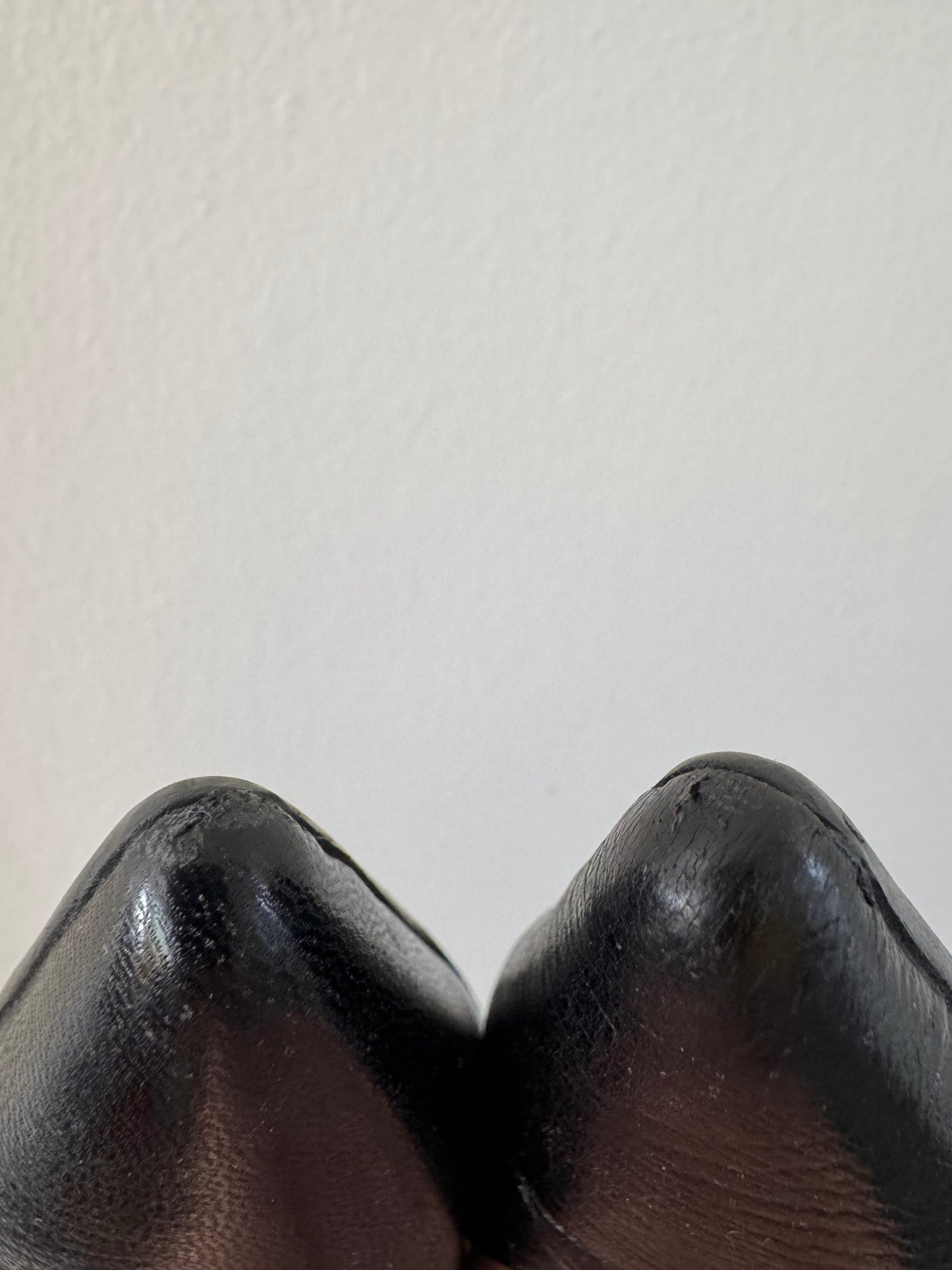 Reclaimed Coach Leather Heels in Black