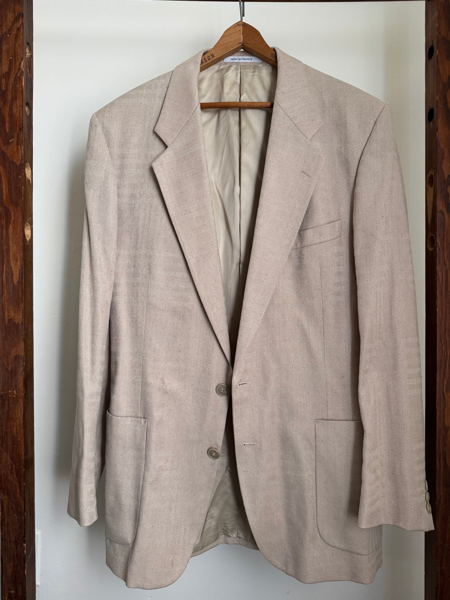 Vintage Yves Saint Laurent Silk Sport Coat in Sand