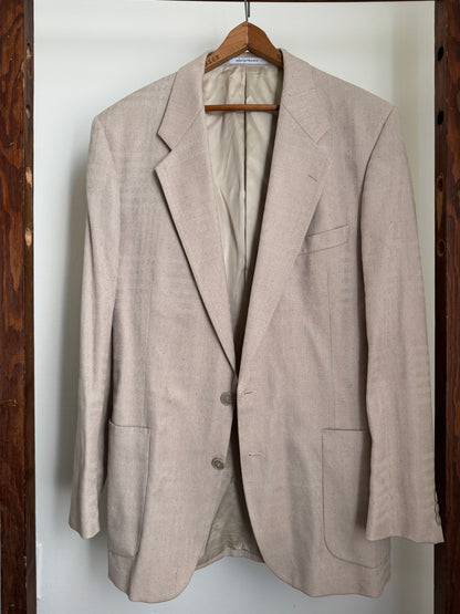 Vintage Yves Saint Laurent Silk Sport Coat in Sand