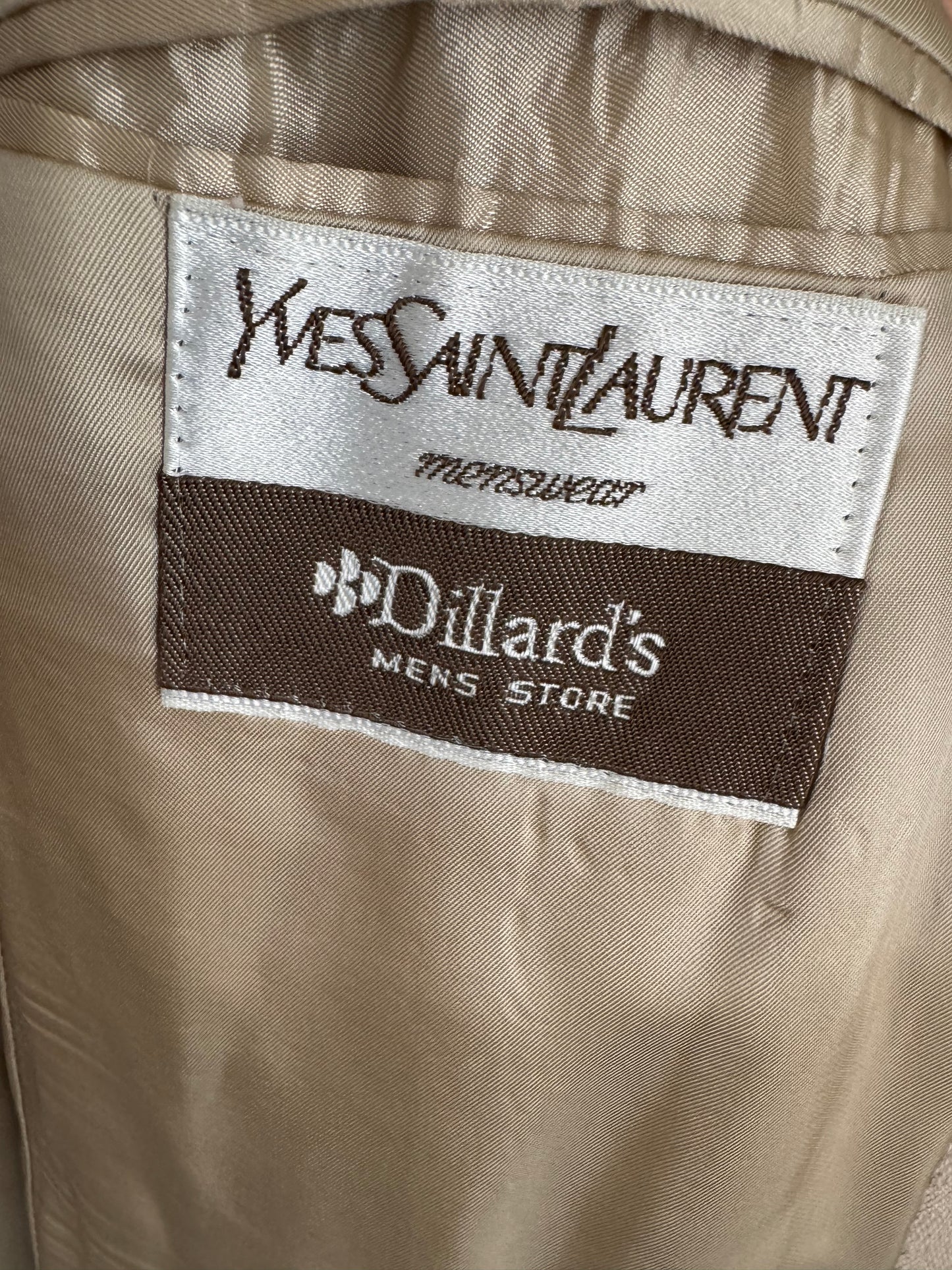 Vintage Yves Saint Laurent Silk Sport Coat in Sand