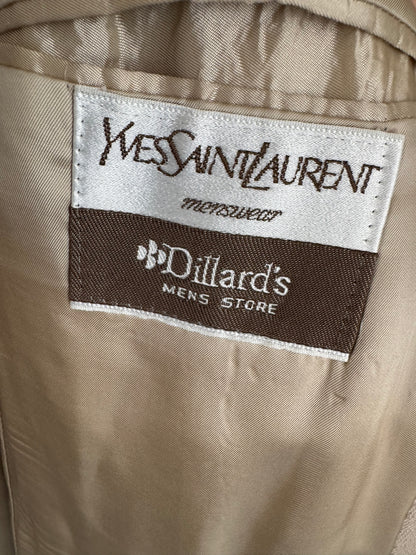 Vintage Yves Saint Laurent Silk Sport Coat in Sand