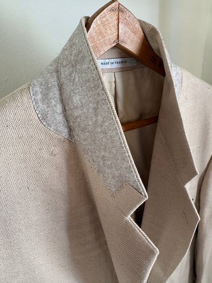 Vintage Yves Saint Laurent Silk Sport Coat in Sand