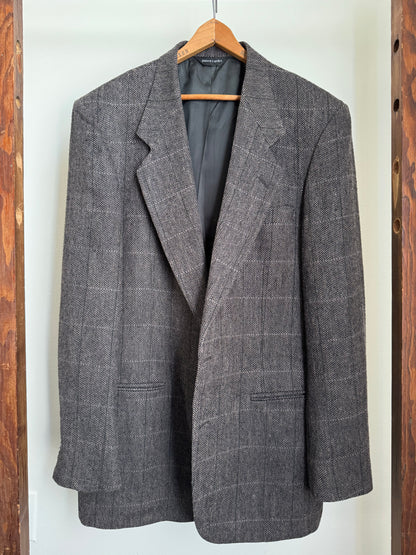 Vintage Pierre Cardin Silk Sport Coat in Black/Lavender Tweed