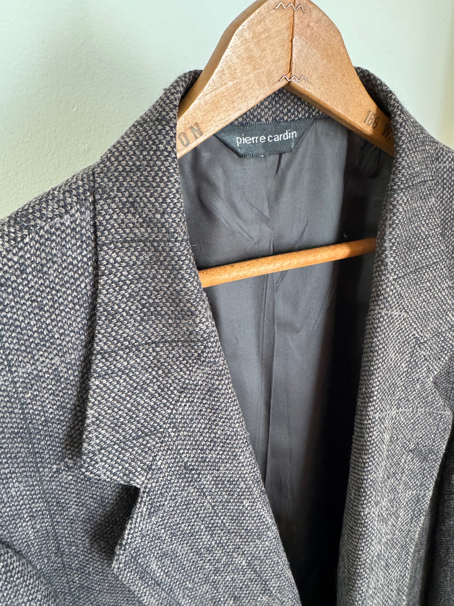 Vintage Pierre Cardin Silk Sport Coat in Black/Lavender Tweed