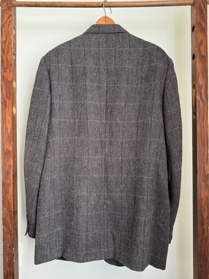 Vintage Pierre Cardin Silk Sport Coat in Black/Lavender Tweed