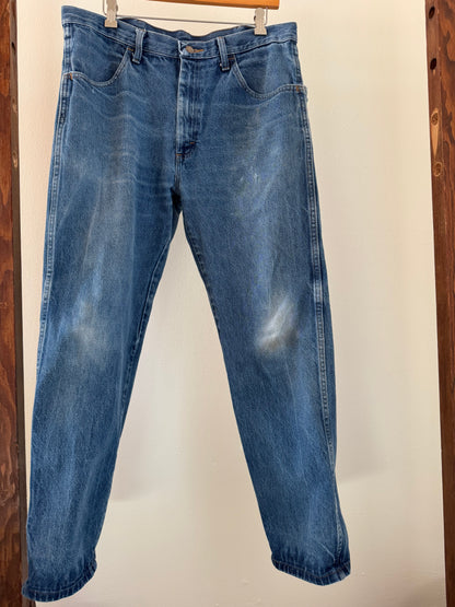 Reclaimed Rustler Jean in Medium Blue