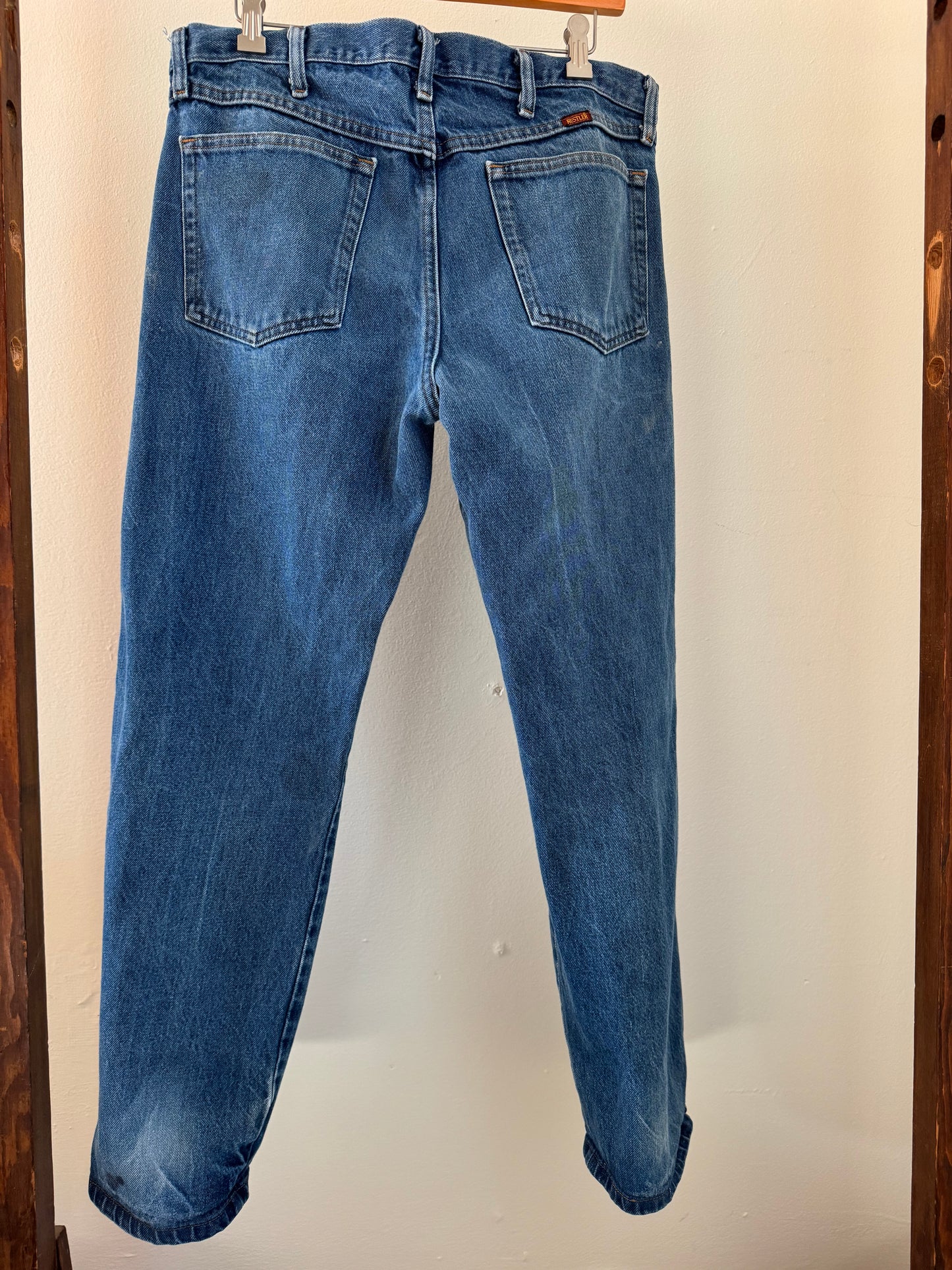 Reclaimed Rustler Jean in Medium Blue