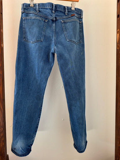 Reclaimed Rustler Jean in Medium Blue