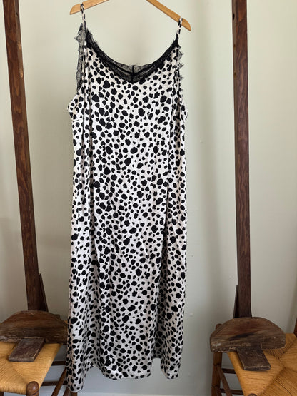 Reclaimed Anthropologie Spotted Dress in Black and White