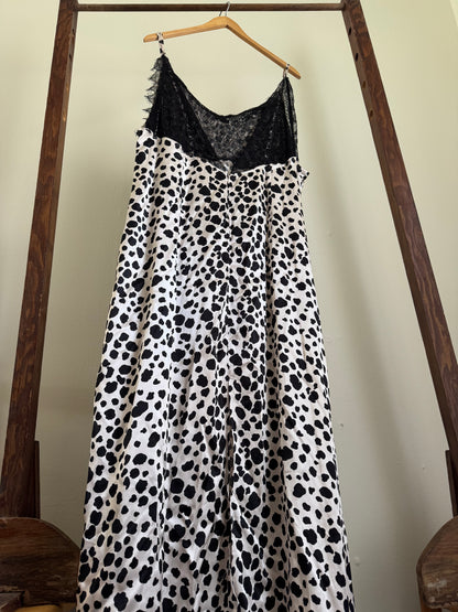 Reclaimed Anthropologie Spotted Dress in Black and White