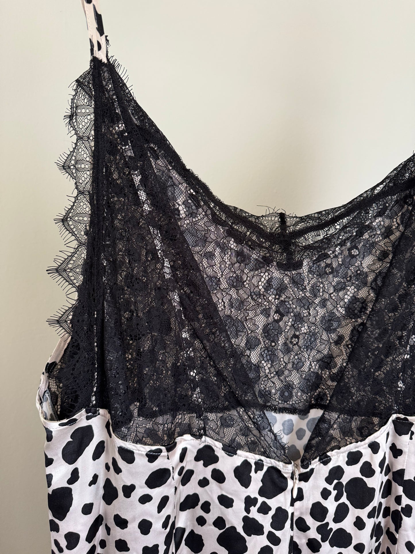 Reclaimed Anthropologie Spotted Dress in Black and White