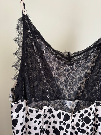 Reclaimed Anthropologie Spotted Dress in Black and White