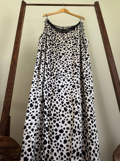 Reclaimed Anthropologie Spotted Dress in Black and White