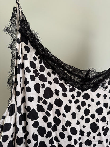 Reclaimed Anthropologie Spotted Dress in Black and White