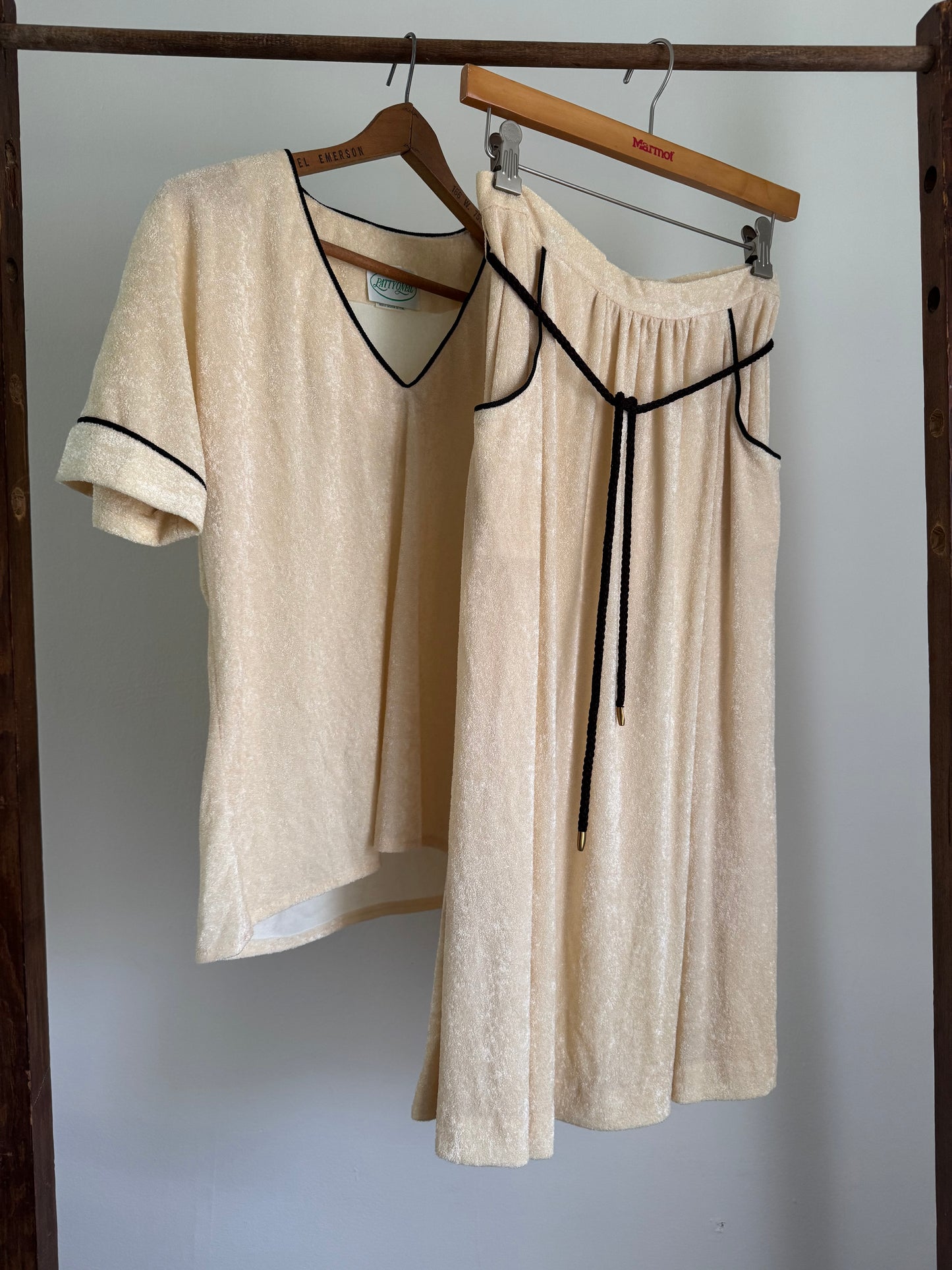 Vintage Patty O'Neil Top and Skirt Set in Butter