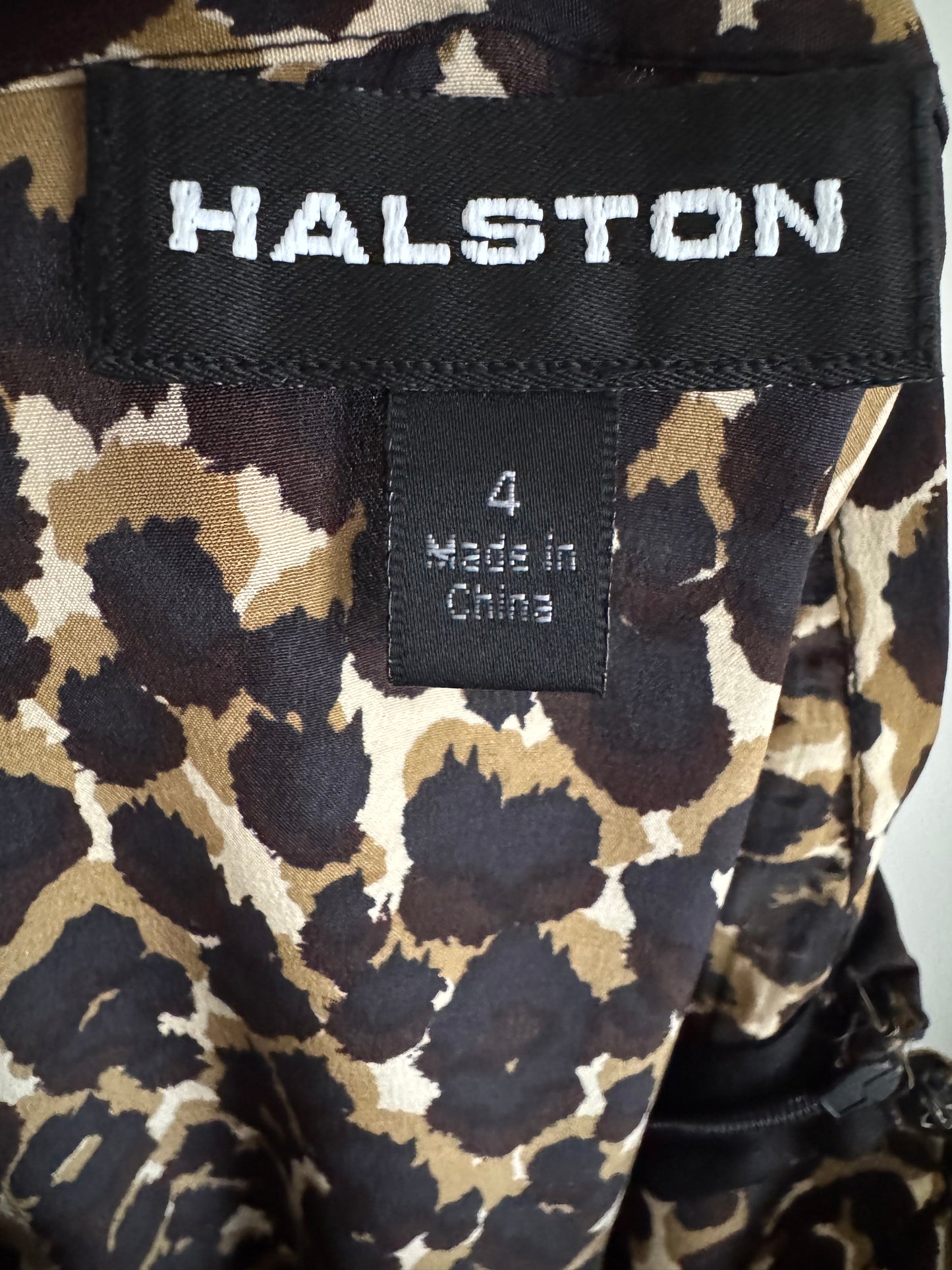 Reclaimed Halston Silk Animal Print Skirt