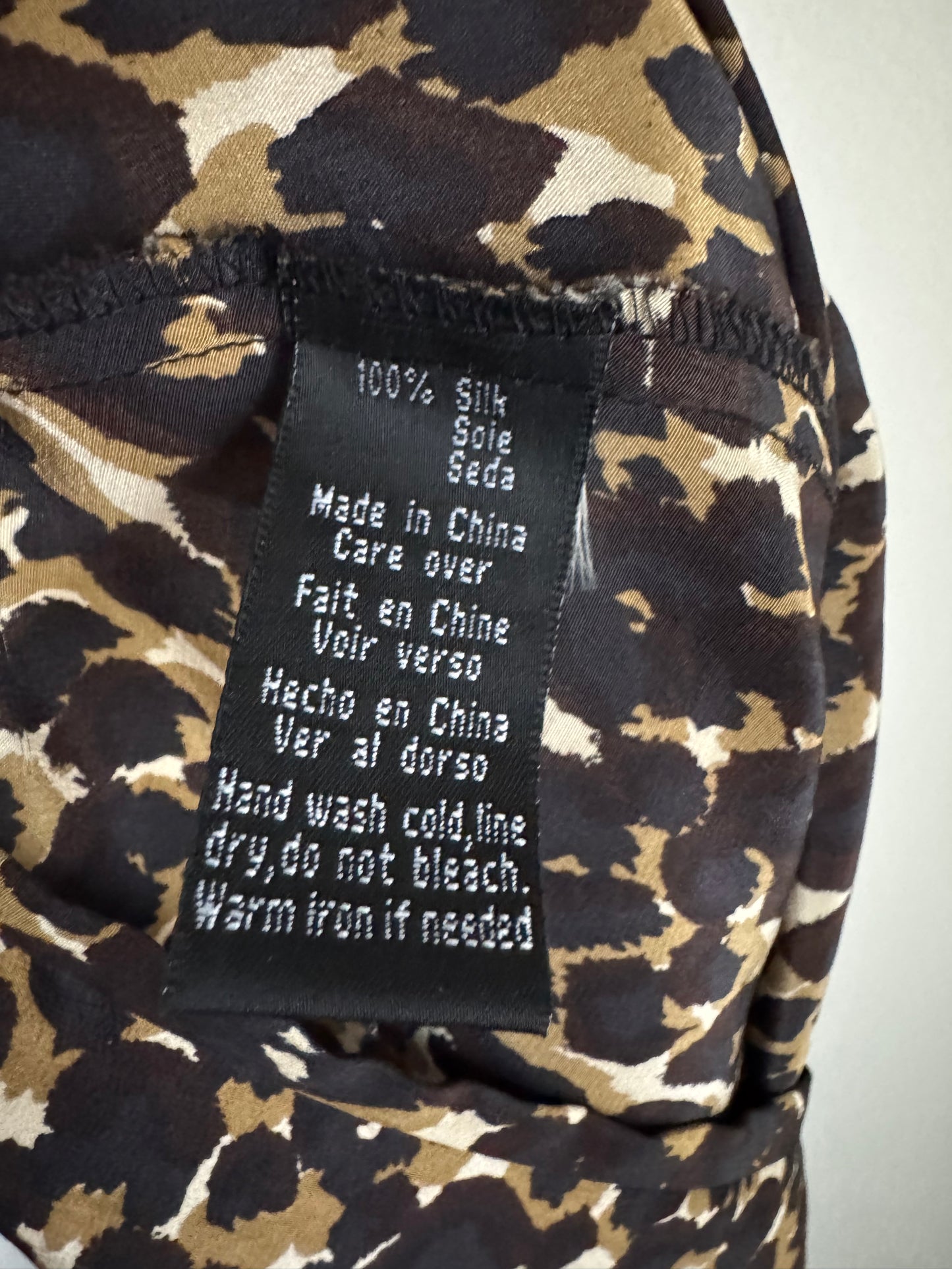 Reclaimed Halston Silk Animal Print Skirt