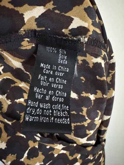 Reclaimed Halston Silk Animal Print Skirt