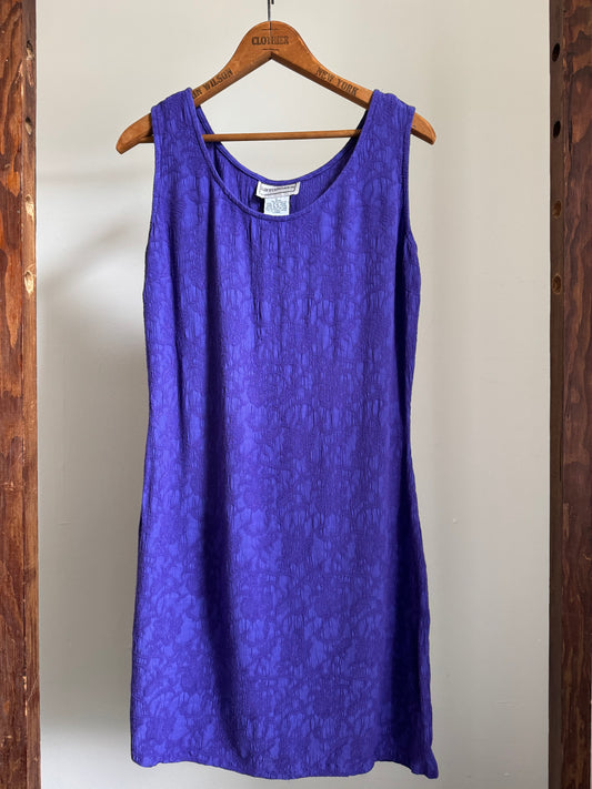 Vintage Karin Stevens Rayon Tank Mini Dress in Royal Purple