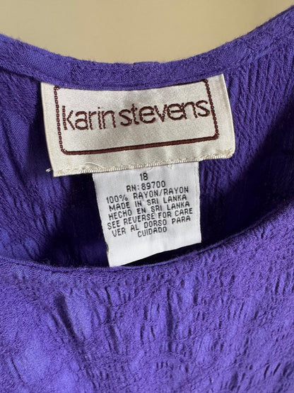 Vintage Karin Stevens Rayon Tank Mini Dress in Royal Purple