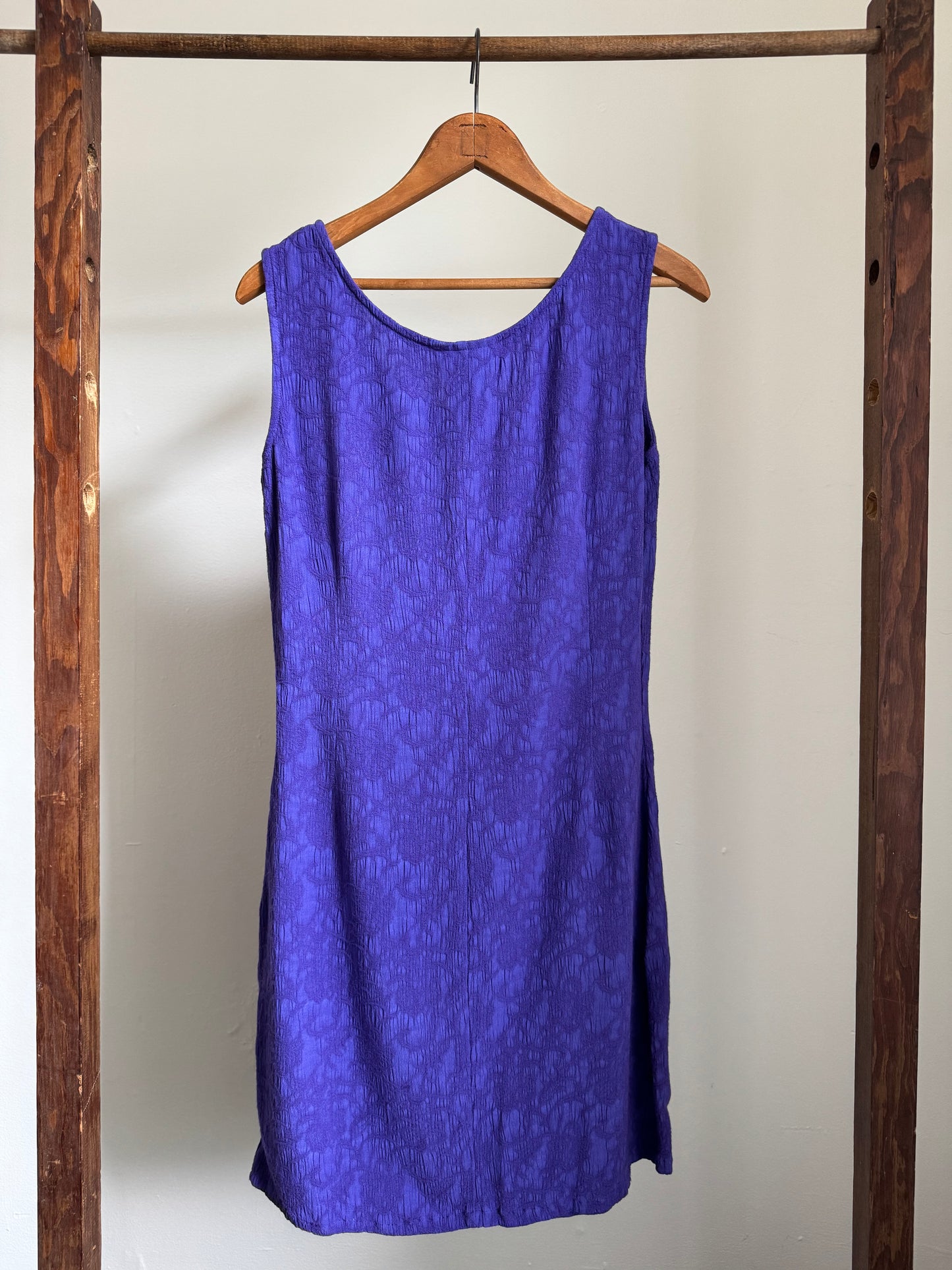 Vintage Karin Stevens Rayon Tank Mini Dress in Royal Purple