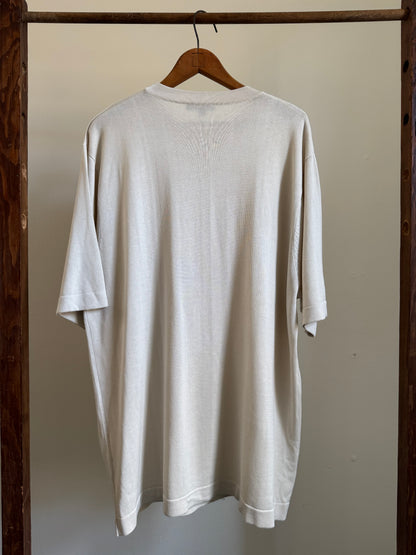 Reclaimed Enzone Silk/Cotton Knit Tee in Ecru