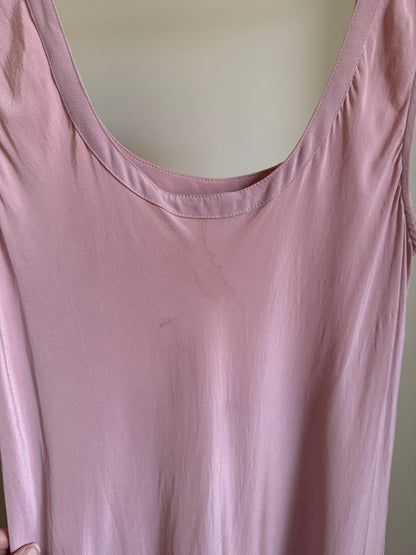 Vintage Silk Long Slip Dress in Dusty Rose