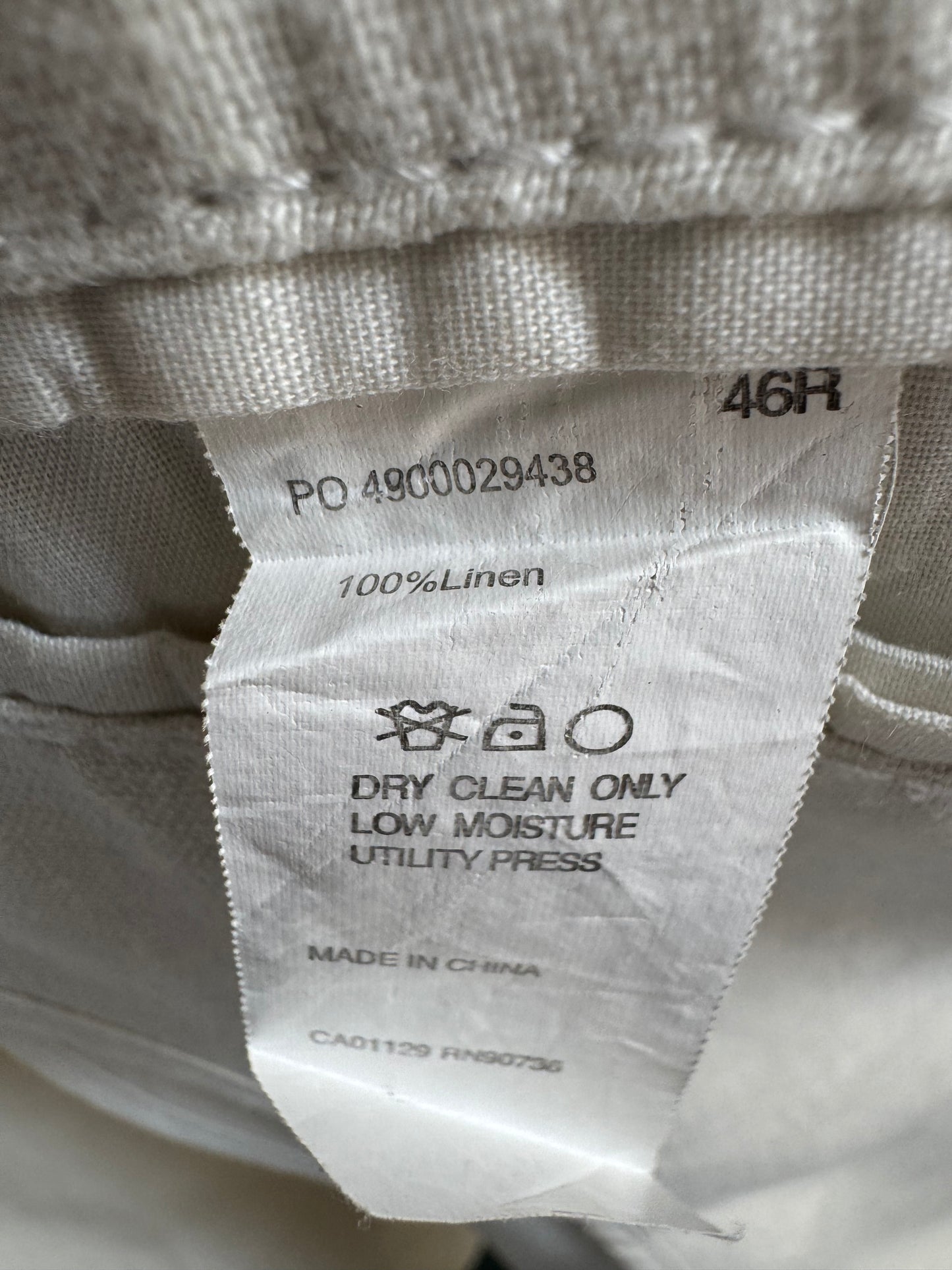 Reclaimed Calvin Klein Linen Blazer in Ecru